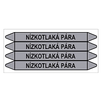 Značení potrubí, nízkotlaká pára,4 ks, 250 × 26 mm